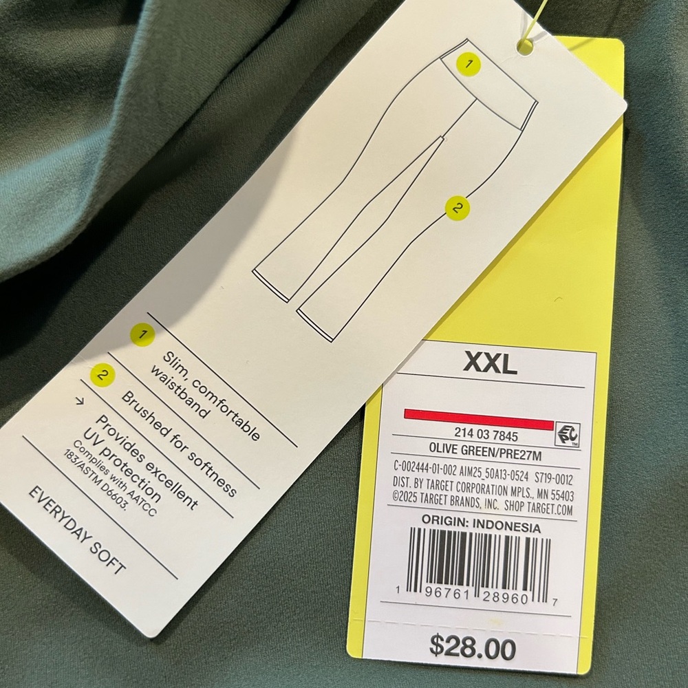 ALL IN MOTION FLARE LEGGINGS ULTRA HIGH RISE EVERYDAY SOFT WOMEN'S XXL GREEN - Picture 11 of 11